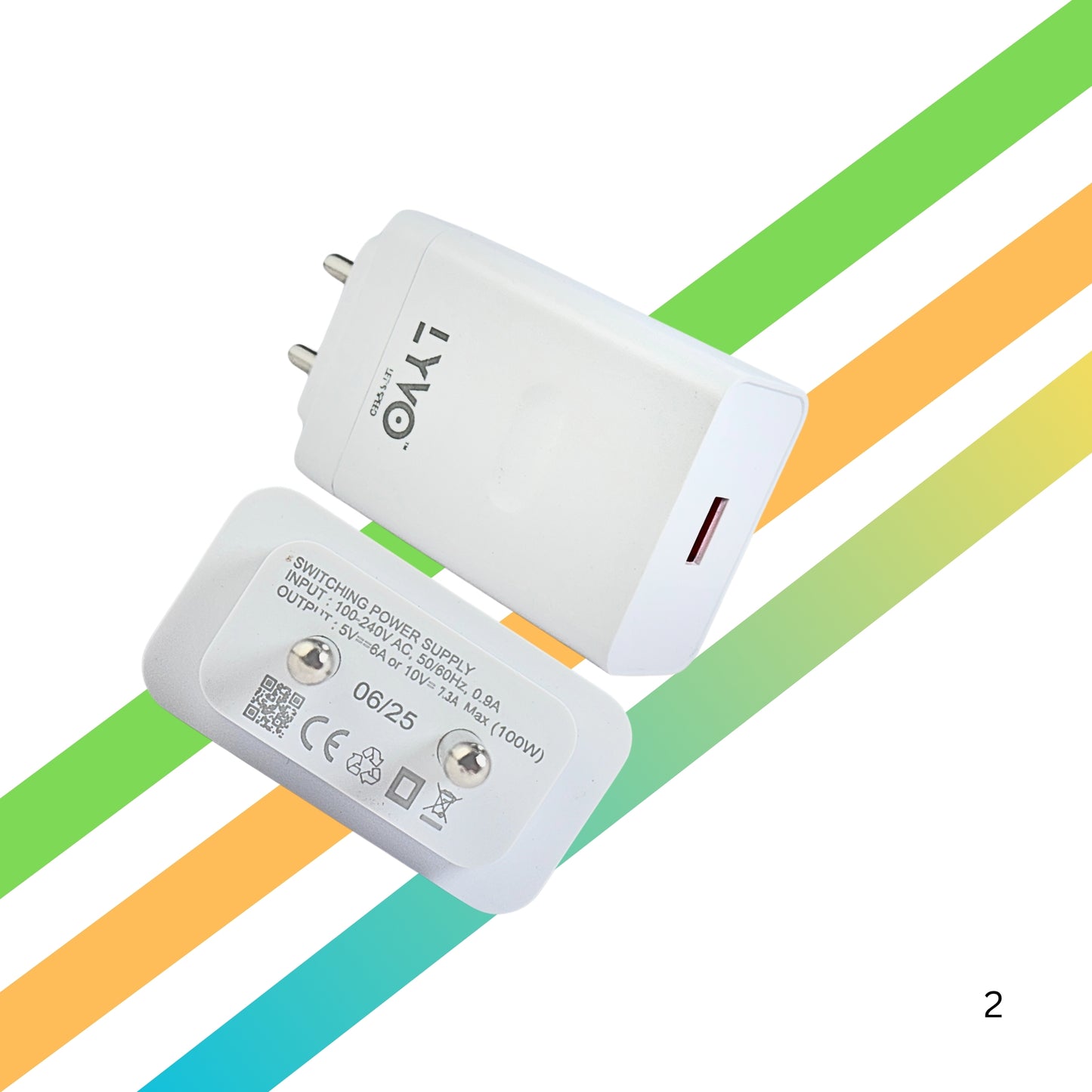 LYVO 100W SuperVOOC Charger with USB Type-C Data Cable Extreme Power. Ultra-Fast Charging