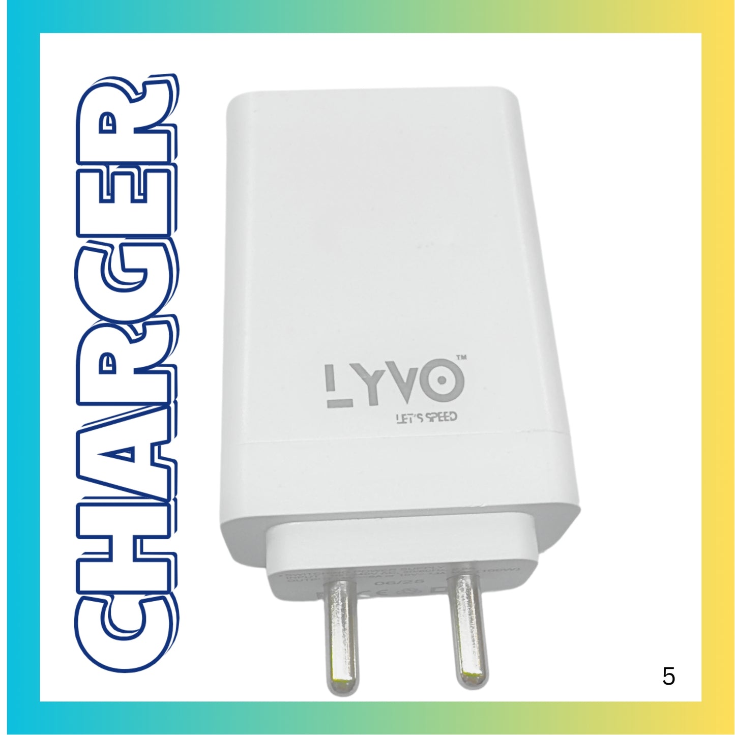 LYVO 100W SuperVOOC Charger with USB Type-C Data Cable Extreme Power. Ultra-Fast Charging
