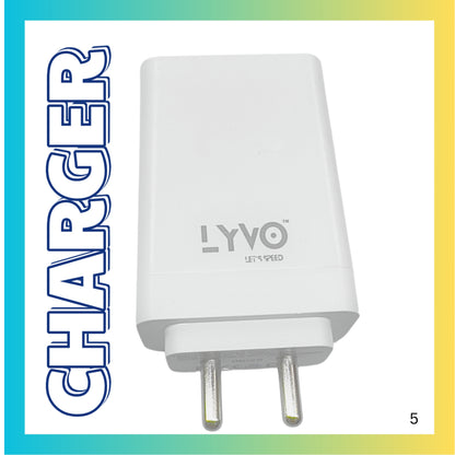 LYVO 100W SuperVOOC Charger with USB Type-C Data Cable Extreme Power. Ultra-Fast Charging